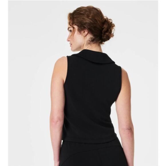 Spanx Airessentials Polo Tank Black Medium Athleisure quiet luxury soft travel - Picture 2 of 6